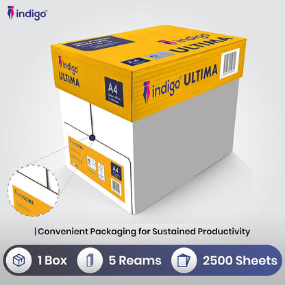 A4 White Printing and Copying Paper 75gsm - Ultima Bright White Premium Office Paper - 500 Sheets